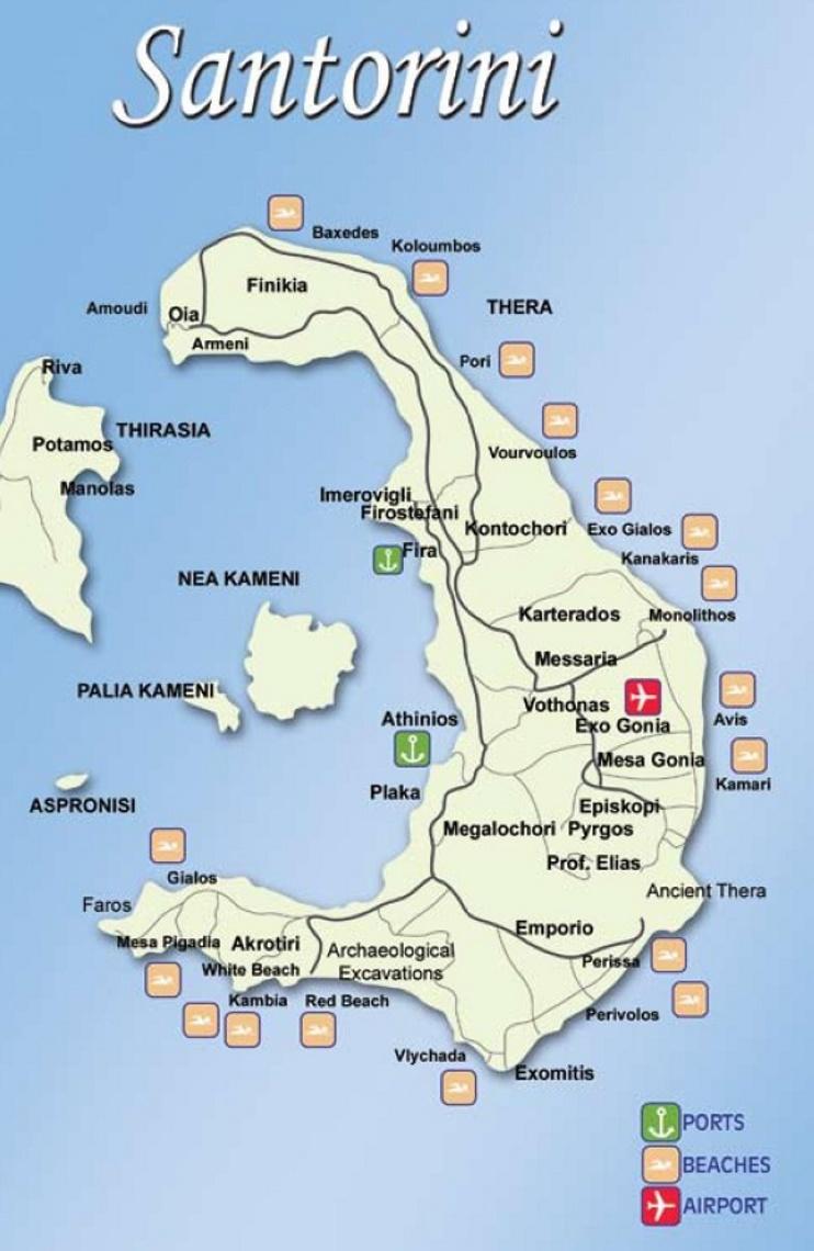 Isole Greche Santorini La Mappa 