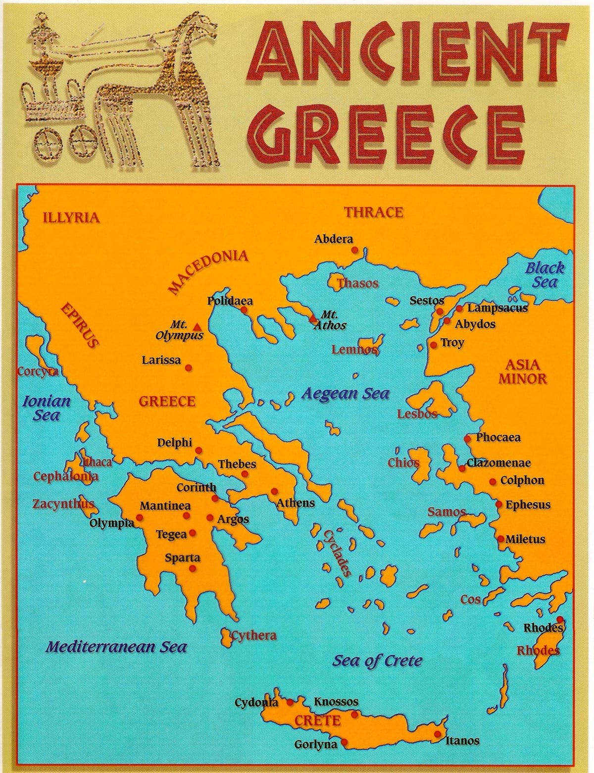 mappa dell'antica Grecia