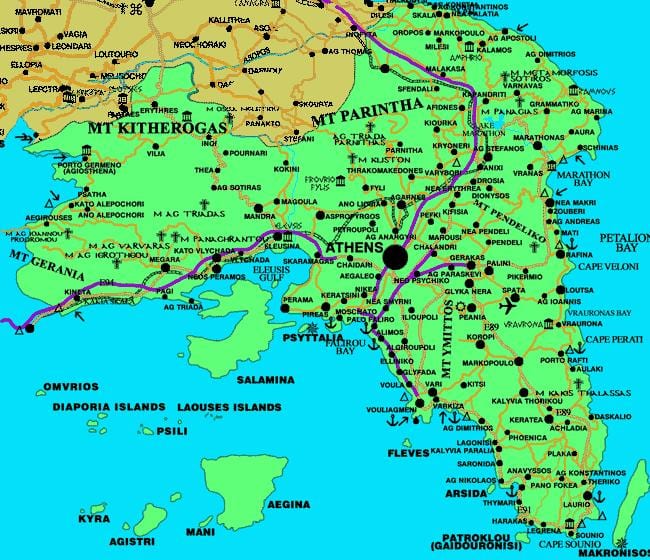 Attiki Greece mappa
