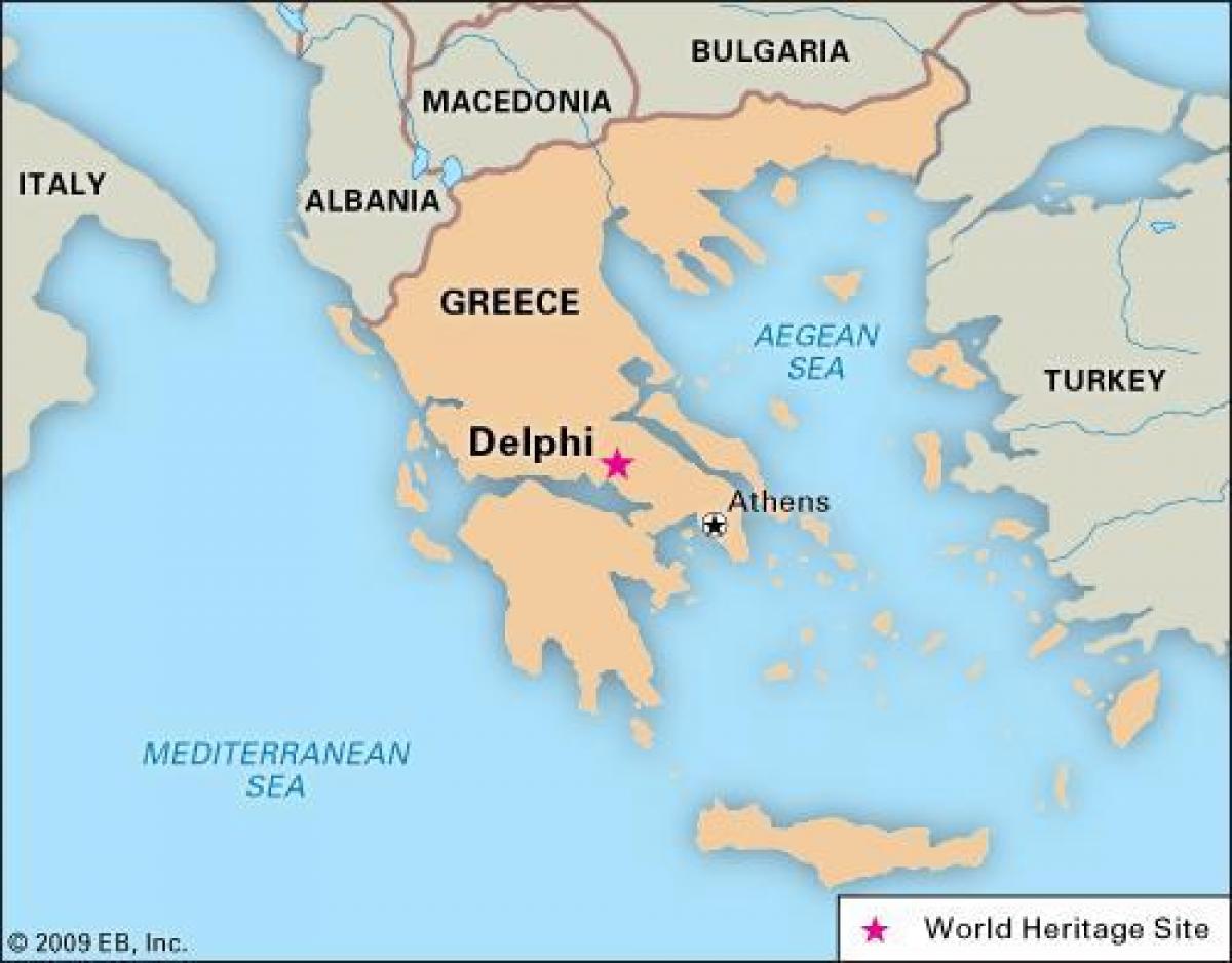 mappa della Grecia Delphi