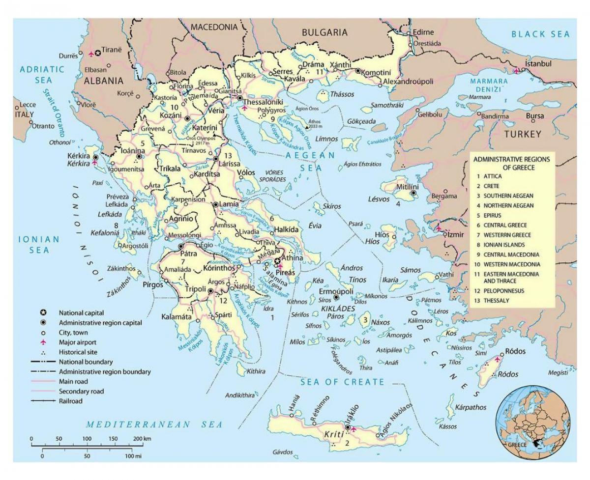 mappa della Grecia aeroporti