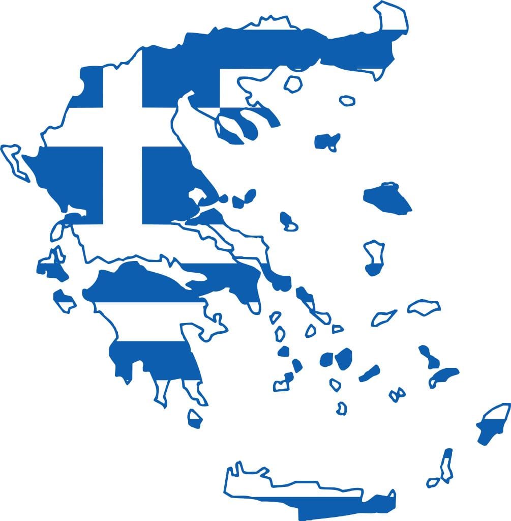 Grecia mappa bandiera