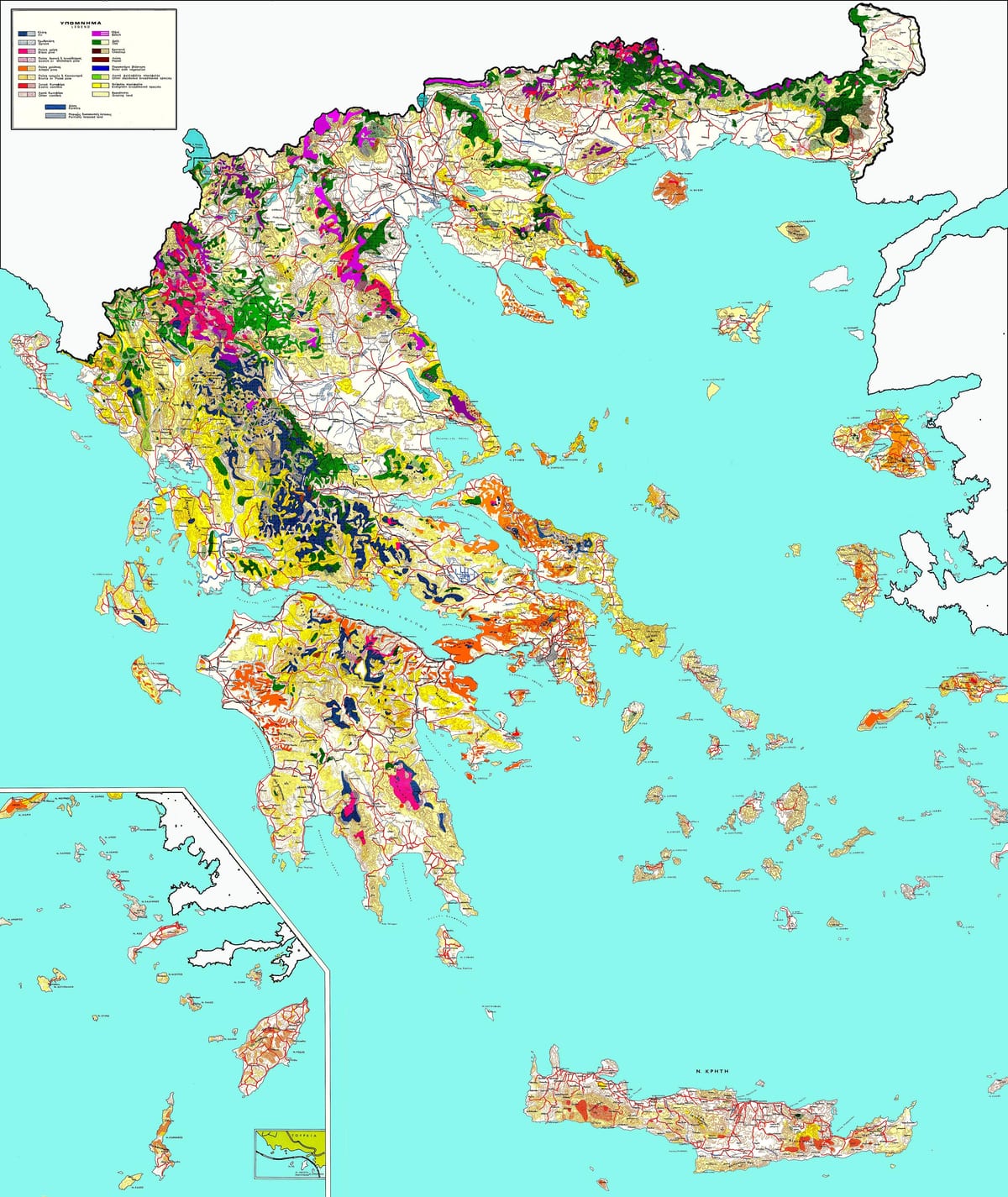 Hellas foreste mappa