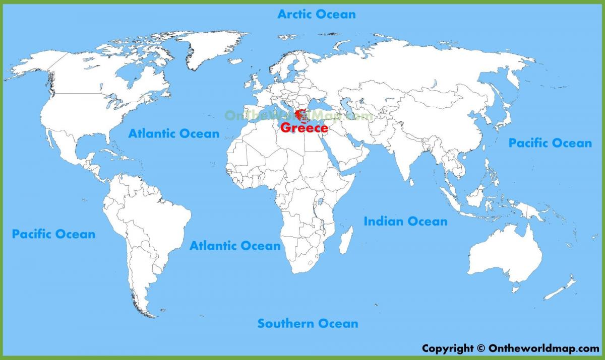 Grecia nella mappa del mondo