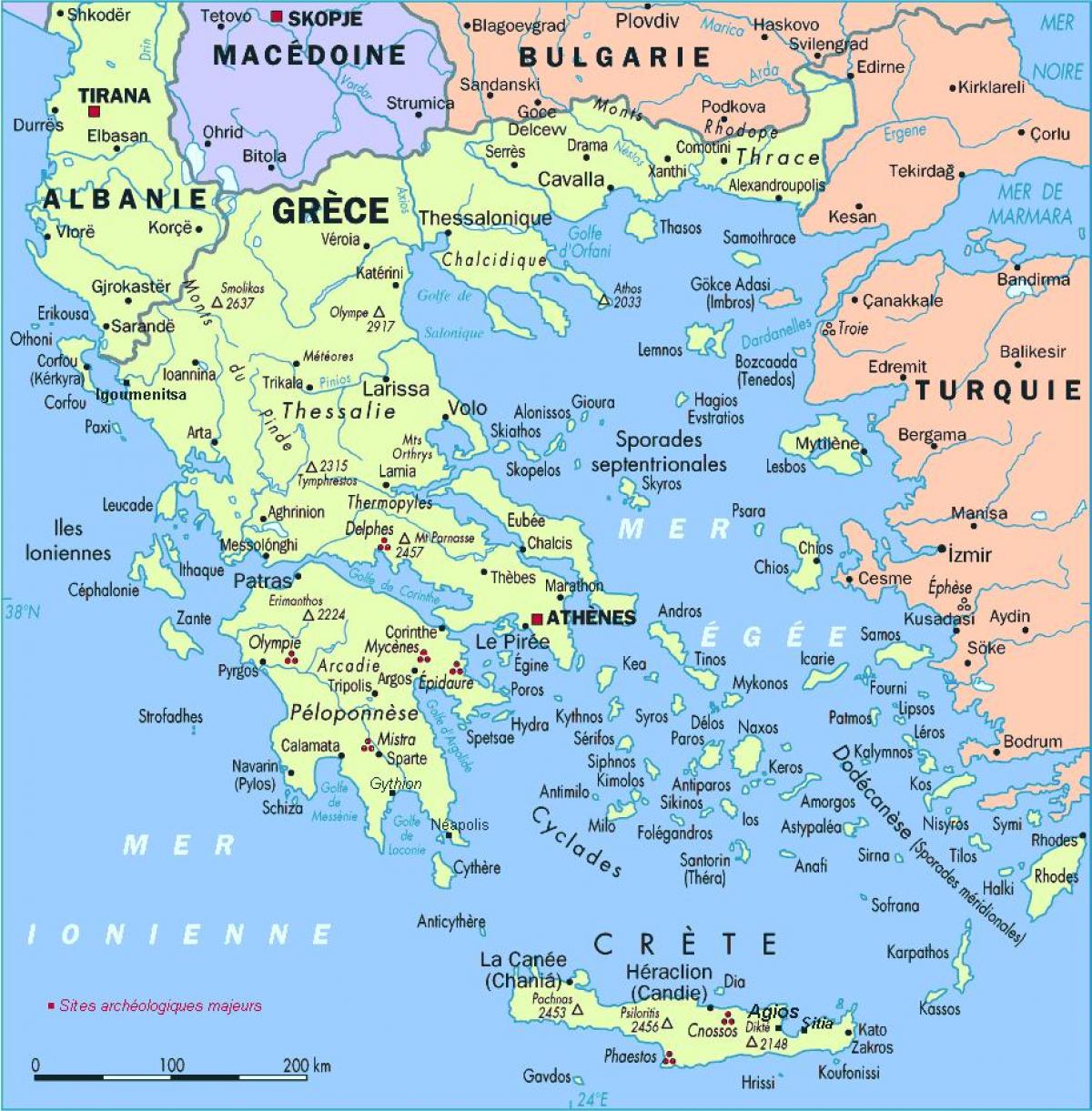 mappa della Grecia