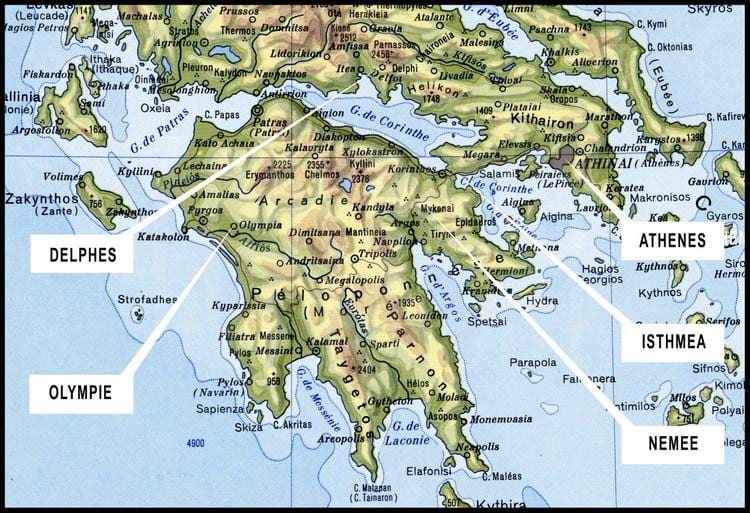 mappa della Grecia meridionale