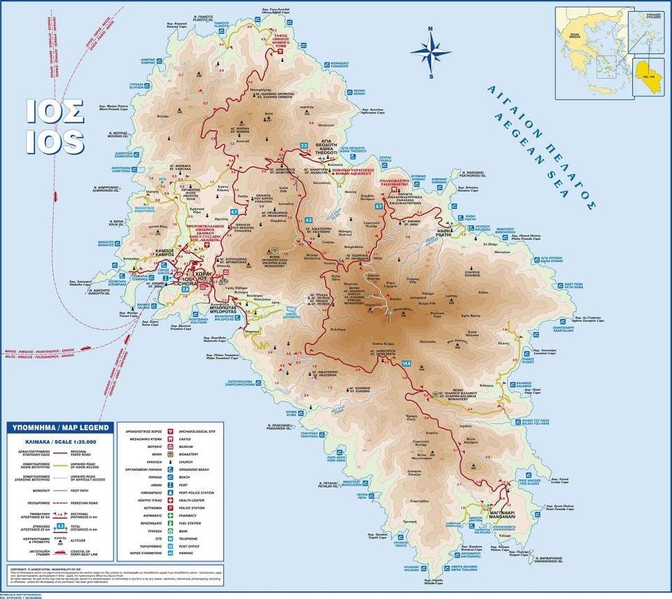 mappa di ios, Grecia