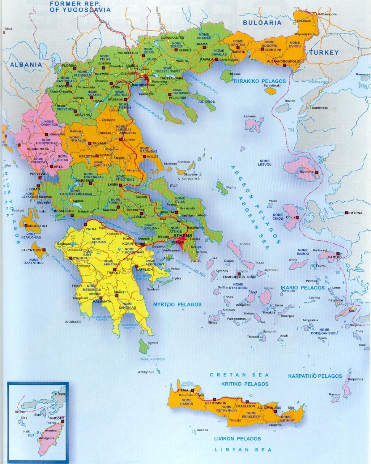 Isole Greche Sulla Mappa Mappa Della Grecia E Isole Greche Europa Del Sud Europa