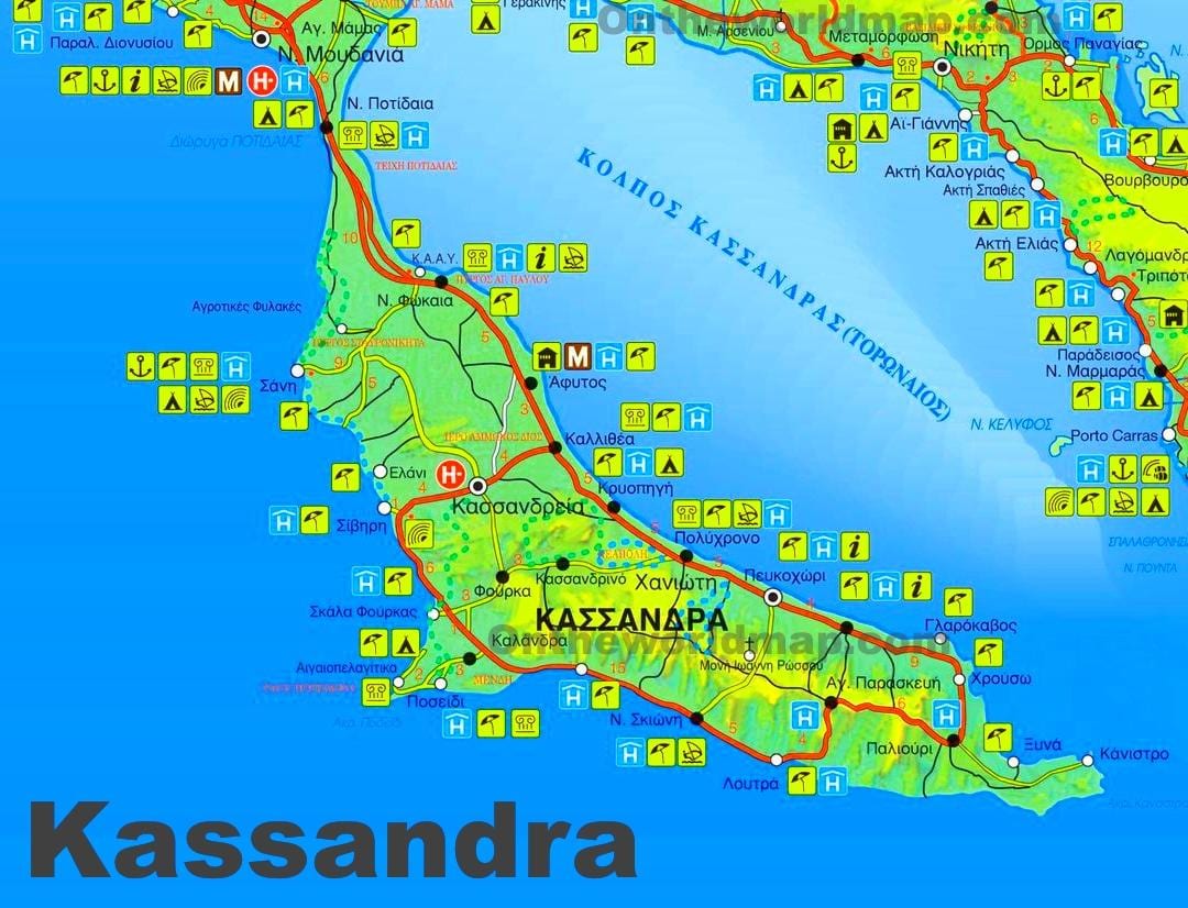 mappa di kassandra, Grecia