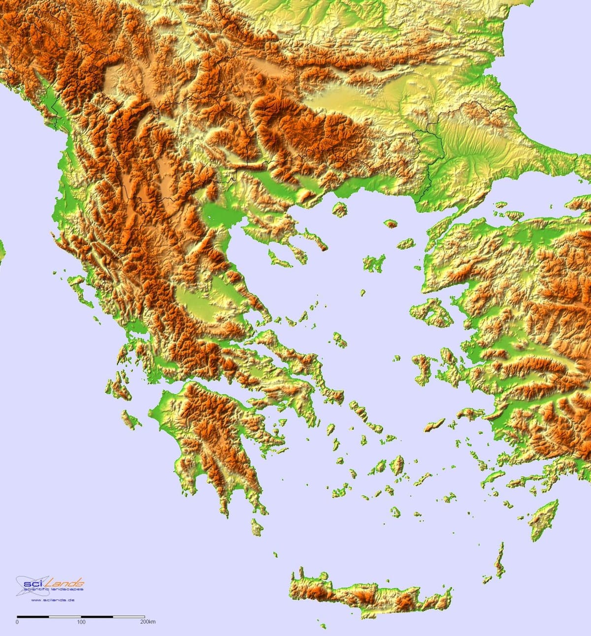 mappa topografica Grecia