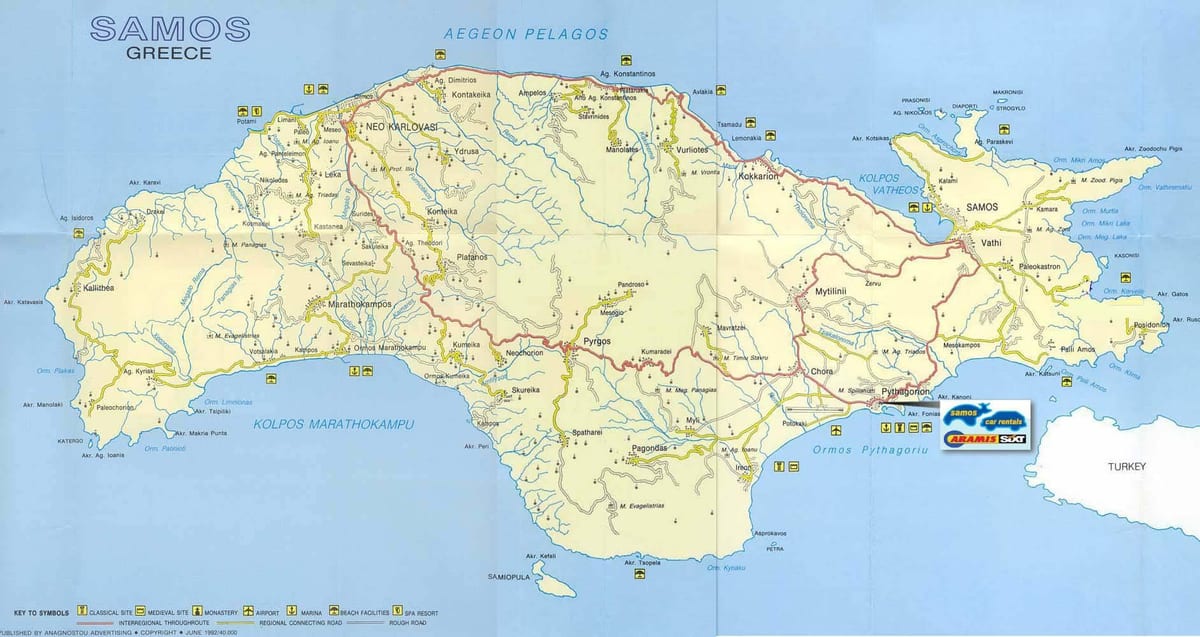 mappa di Samos, Grecia