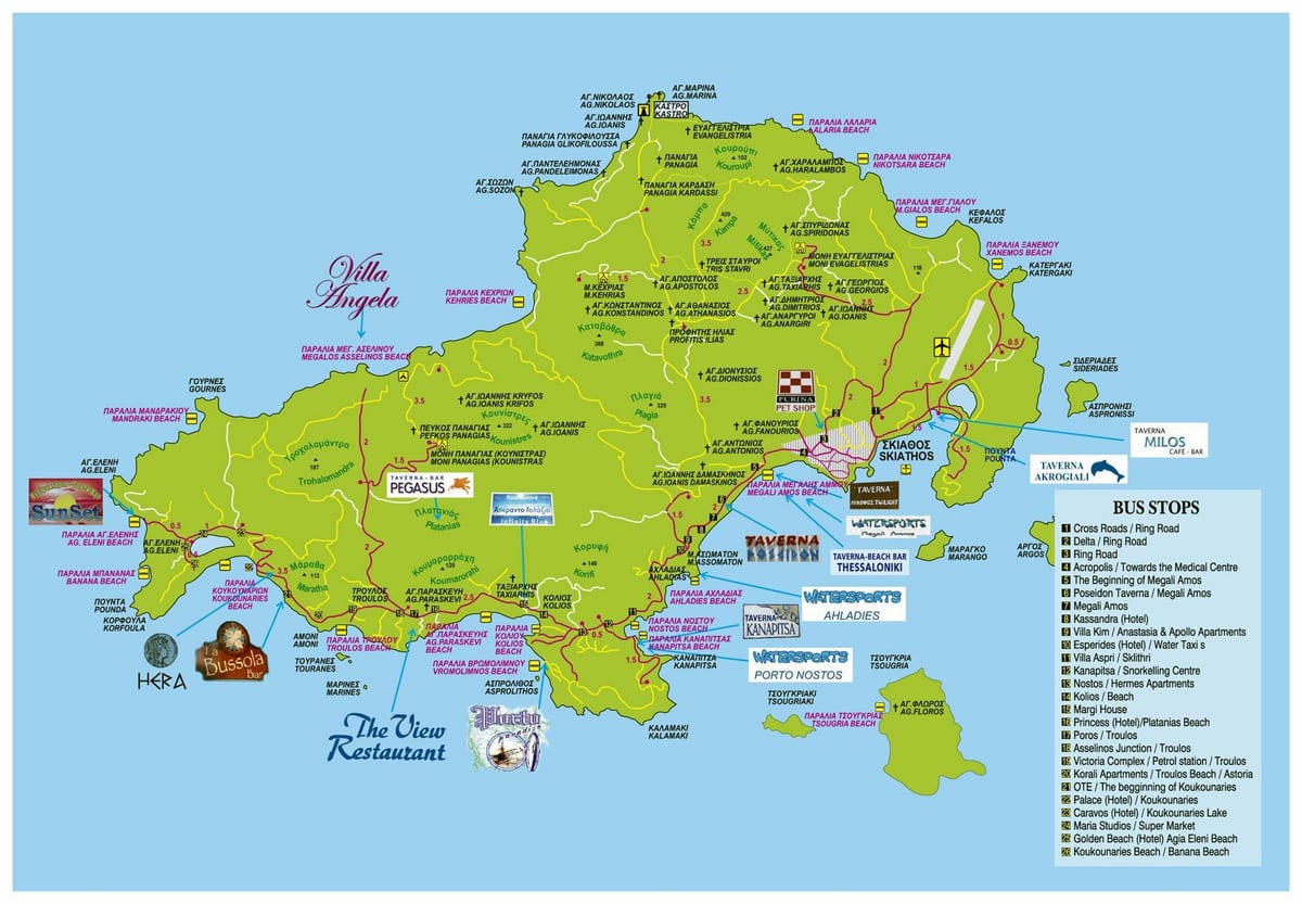 Skiathos mappa Grecia