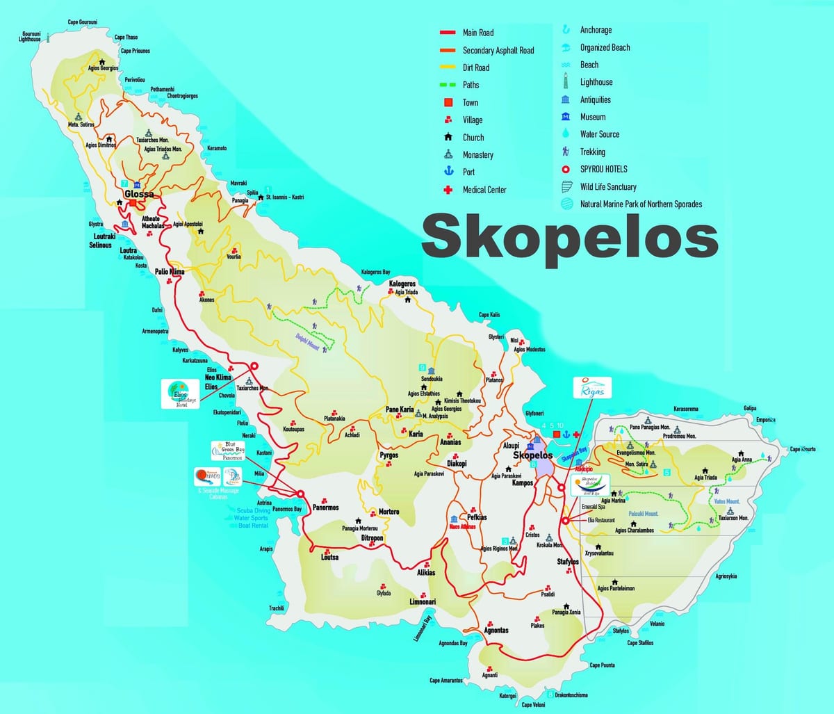 Skopelos mappa isole greche