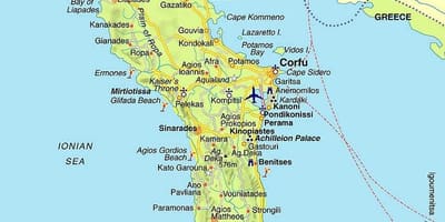 Mappa di Corfù, Grecia