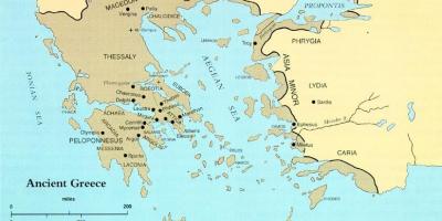 Antica Grecia su una mappa del mondo
