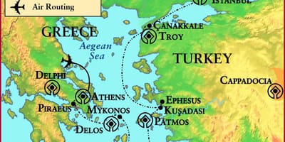 Mappa di antica Grecia e Troia