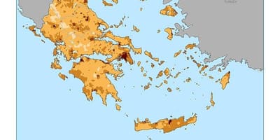Densità della popolazione la mappa della Grecia