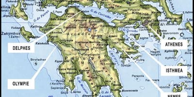 Mappa della Grecia meridionale