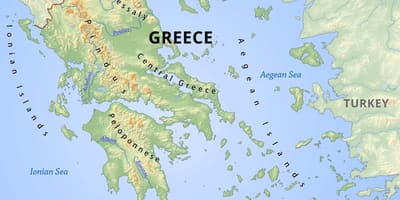 Mappa della Grecia montagne