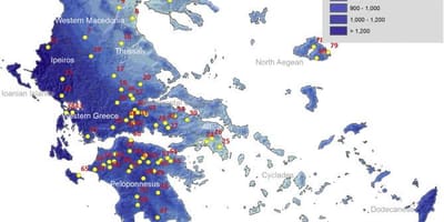 Hellas pioggia mappa
