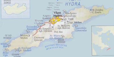 Mappa di Hydra Grecia