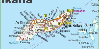 Mappa di Ikaria Grecia