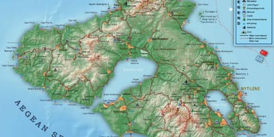 Mappa di Lesbo, Grecia
