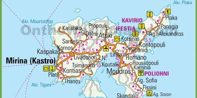 Lemnos mappa Grecia