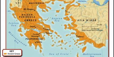 Antica mappa della Grecia