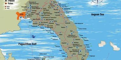 Pelion mappa Grecia