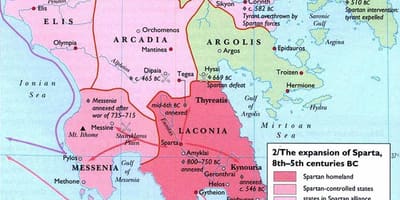 Mappa della Grecia antica Sparta